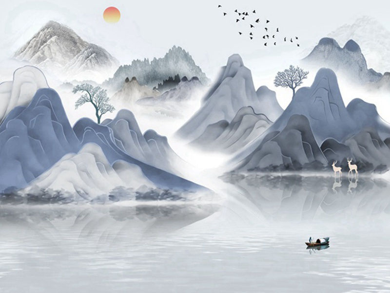 晓望白帝城盐山